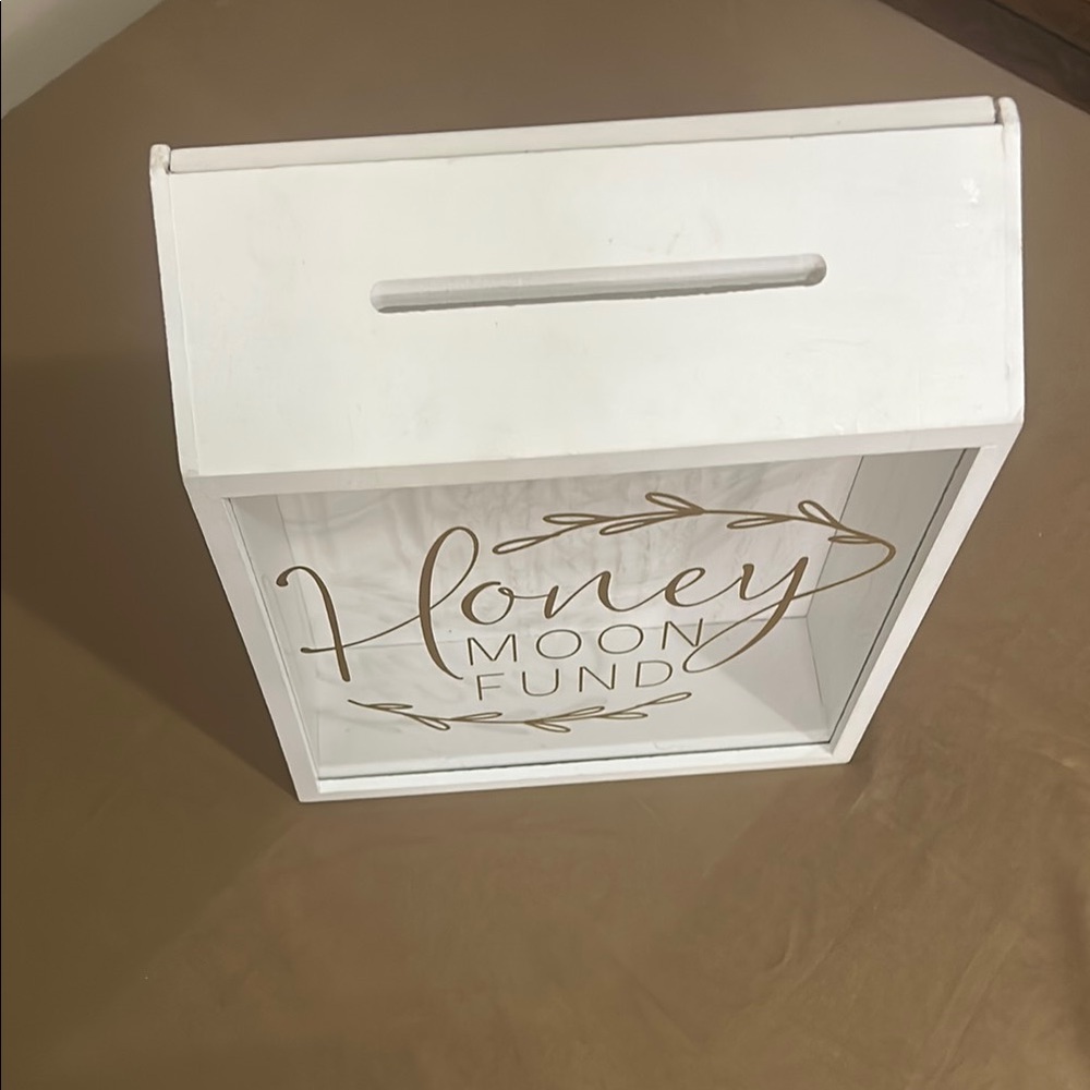 White Honeymoon Fund Box - Picture 2 of 5